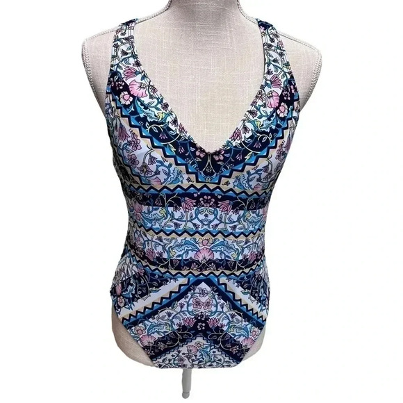 WOMEN’S KONA SOL 1 PIECE SWIMSUIT•SIZE MEDIUM•MULTI COLORED FLORAL DESIG… - Picture 7 of 9